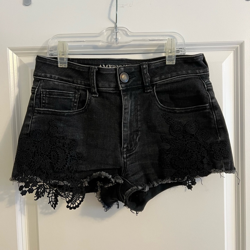 American Eagle Black Denim Shorts
